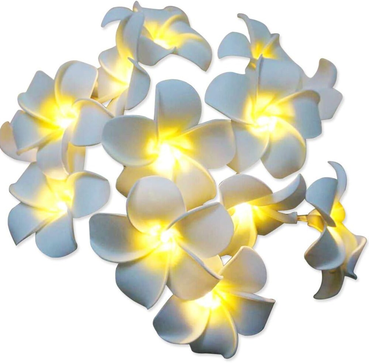 Hawaiian Luau Party Decorations 20 LED Foam Plumeria String Light
